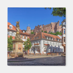 Kornmarkt square and castle in Heidelberg, Germany Magnet
