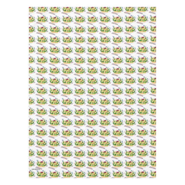 Korovai Ukrainian Wedding Bread Tablecloth (Front)