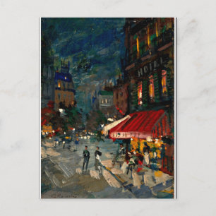 Korovin - Corner Cafe at Night, Paris framed Postcard