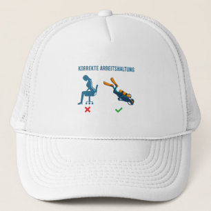 Korrekte Arbeitshaltung Scuba Diver Apparel Funny Trucker Hat