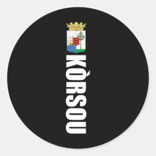 Korsou Soccer Gift Cuacaoan Futbol Tee Country Of Classic Round Sticker