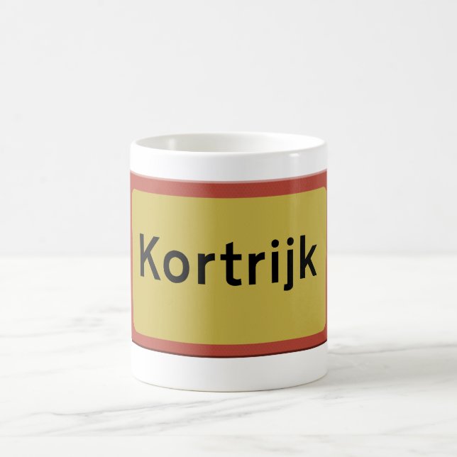 Kortrijk road sign coffee mug (Center)