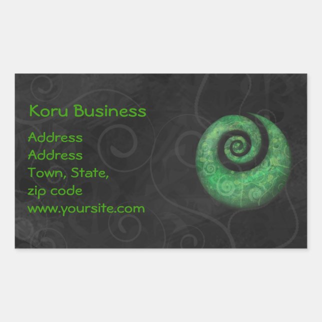koru business rectangular sticker (Front)