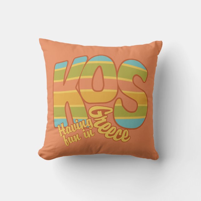 KOS Greece custom throw pillow (Front)