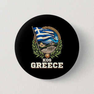 Kos Greece Souvenir Greek Vacation Travel 6 Cm Round Badge