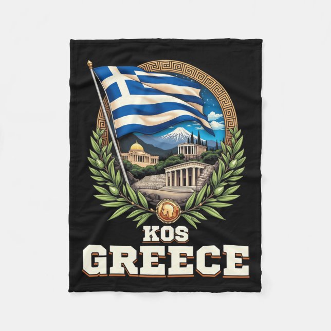 Kos Greece Souvenir Greek Vacation Travel  Fleece Blanket (Front)