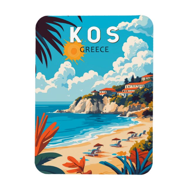 Kos Greece Travel Art Vintage Magnet (Vertical)