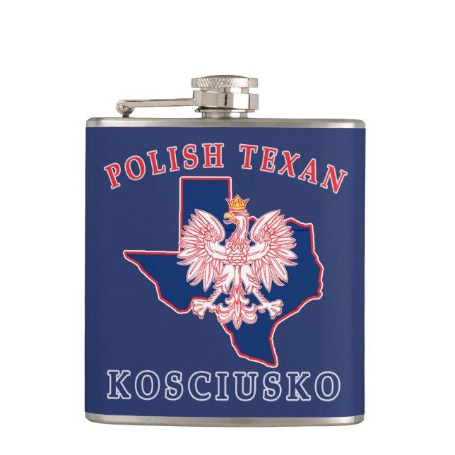 Kosciusko Polish Texan Hip Flask (Front)