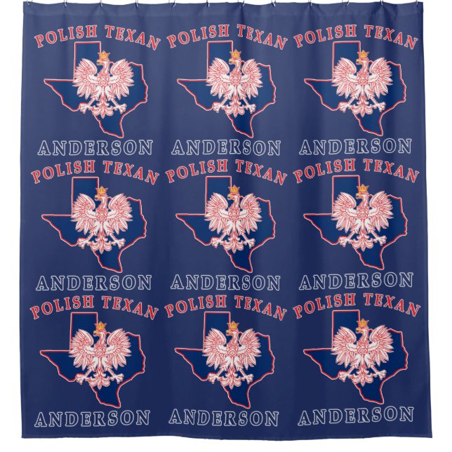 Kosciusko Polish Texan Shower Curtain (Front)