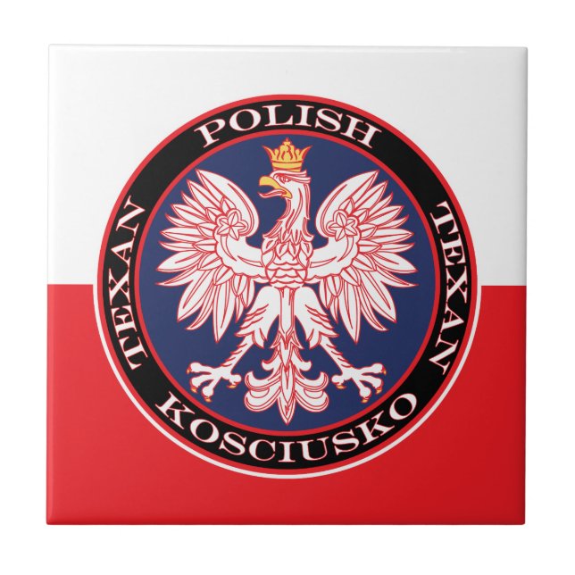Kosciusko Round Polish Texan Ceramic Tile (Front)