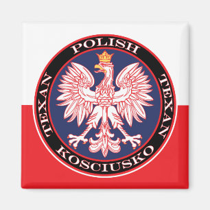 Kosciusko Round Polish Texan Magnet
