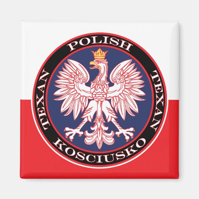 Kosciusko Round Polish Texan Magnet (Front)