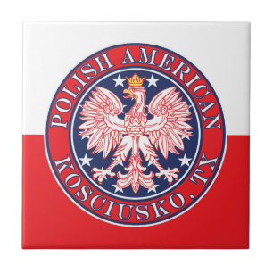 Kosciusko Texas Polish American Eagle Ceramic Tile