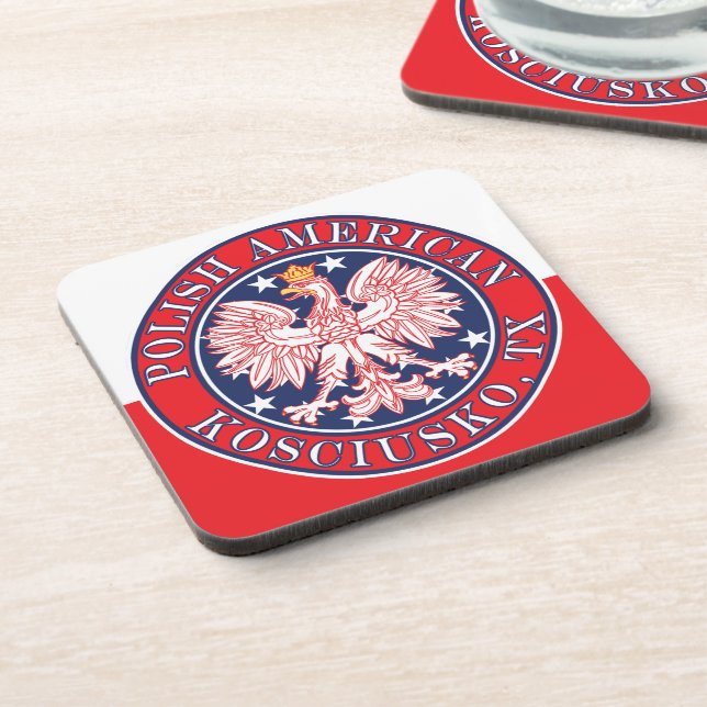Kosciusko Texas Polish American Eagle Coaster (Left Side)