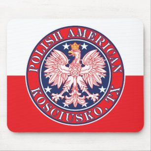 Kosciusko Texas Polish American Eagle Mouse Pad