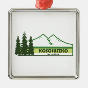 Kosciuszko National Park Green Stripes Metal Ornament