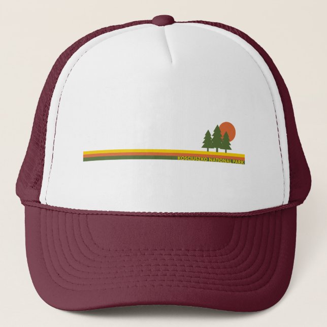 Kosciuszko National Park Pine Trees Sun Trucker Hat (Front)