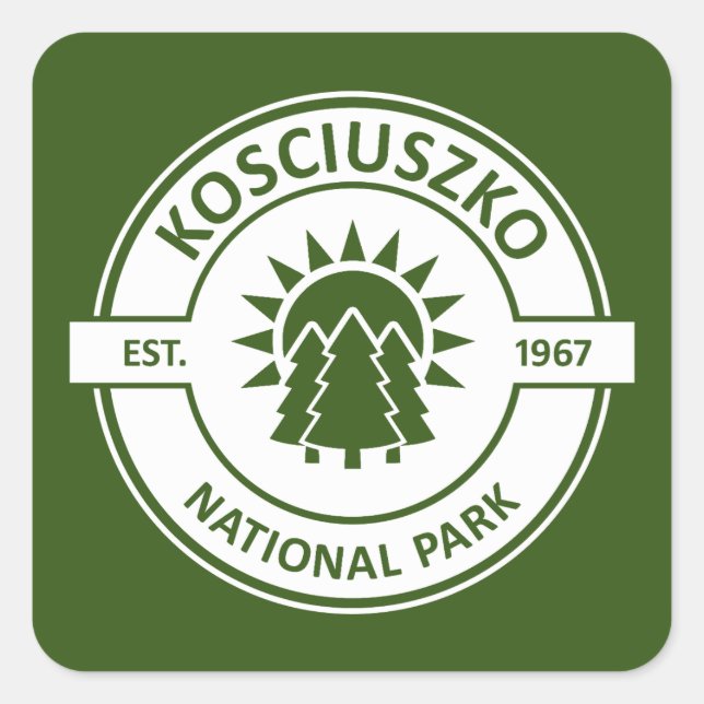 Kosciuszko National Park Sun Trees Square Sticker (Front)