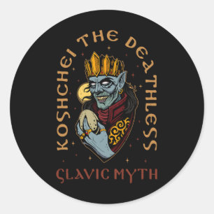 Koshchei Deathless Ancestry Paganism Ukraine Mytho Classic Round Sticker