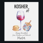 Kosher AF  Hanukkah Funny Gift Wine Wine Label<br><div class="desc">This design was created though digital art. It may be personalised in the area provided or customising by choosing the click to customise further option and changing the name, initials or words. You may also change the text colour and style or delete the text for an image only design. Contact...</div>