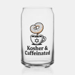 Kosher and Caffeinated Jewish Coffee Hanukkah Can Glass<br><div class="desc">Kosher Caffeinated, Jewish Coffee Lover, Hanukkah Caffeine, Hebrew Culture Humour, Kosher Coffee Meme, Festive Jewish Drink, Hanukkah 2025, Coffee Obsession, Jewish Holiday Energy, Caffeinated Tradition</div>