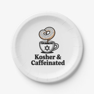 Kosher and Caffeinated Jewish Coffee Hanukkah Paper Plate