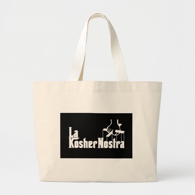 Kosher Nostra Large Tote Bag (Front)
