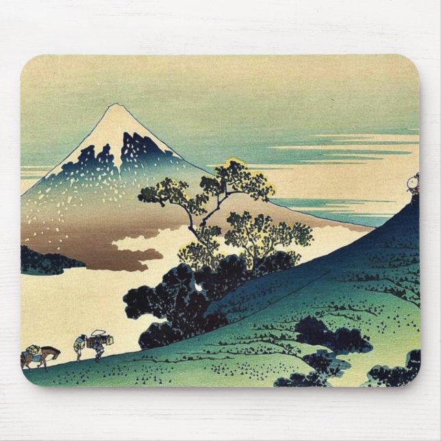 Koshu inume toge by Katsushika, Hokusai Ukiyoe Mouse Pad (Front)
