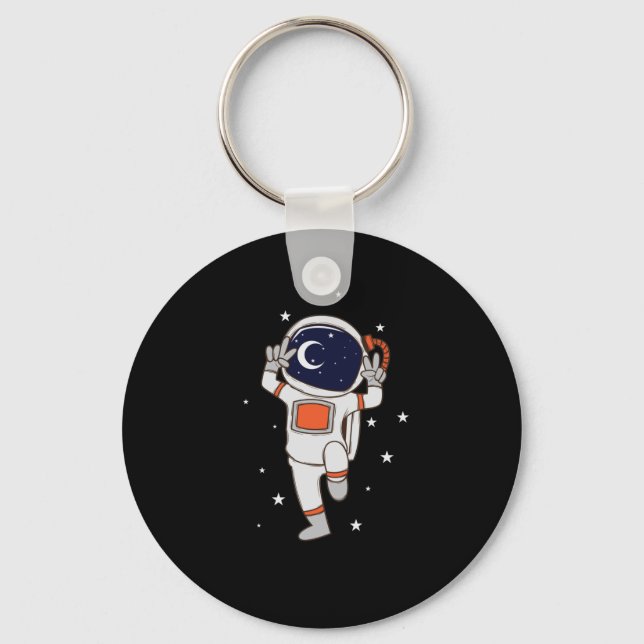 Kosmonaut im Weltall Key Ring (Front)