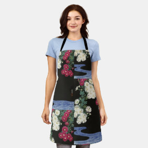 Koson Chrysanthemum Garden Japanese Flower Art Apron