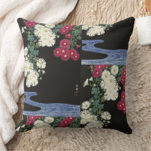 Koson Chrysanthemum Garden Japanese Flower Art Cushion