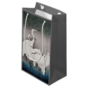 Koson Egrets in the Snow: Vintage Japanese Small Gift Bag
