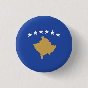 Kosovar Flag, Flag of Kosovo 3 Cm Round Badge