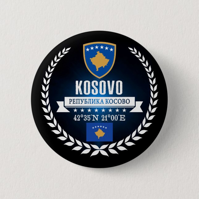 Kosovo 6 Cm Round Badge (Front)