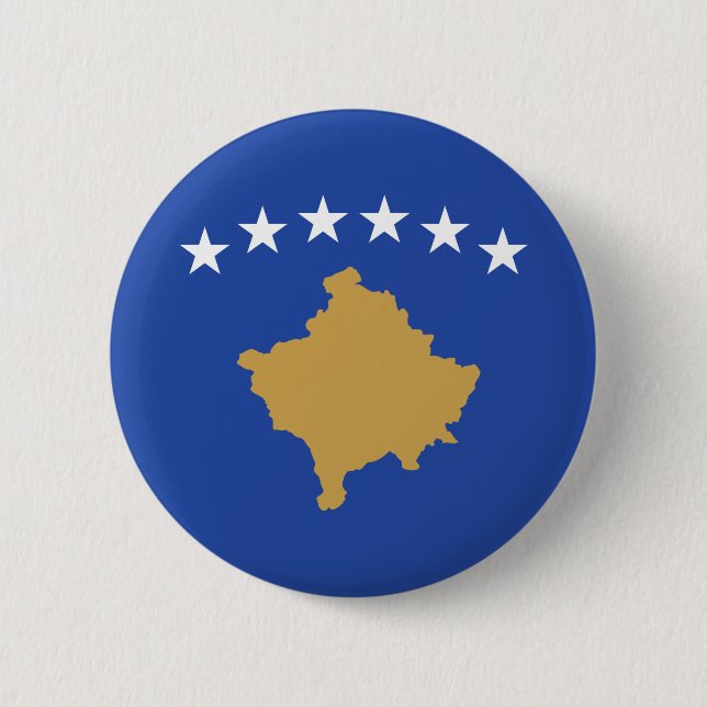 Kosovo Flag 6 Cm Round Badge (Front)
