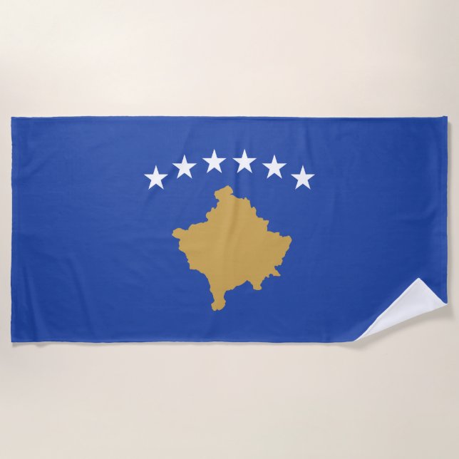 Kosovo Flag Beach Towel (Front)