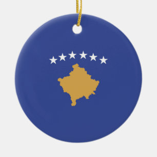 Kosovo flag ceramic ornament