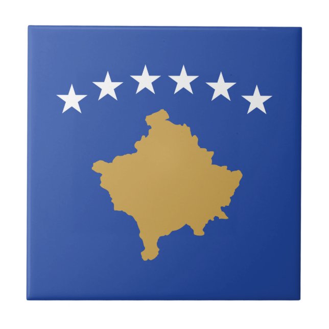 Kosovo Flag Ceramic Tile (Front)