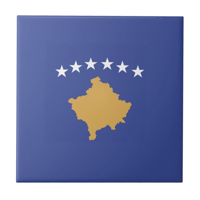 Kosovo flag ceramic tile (Front)