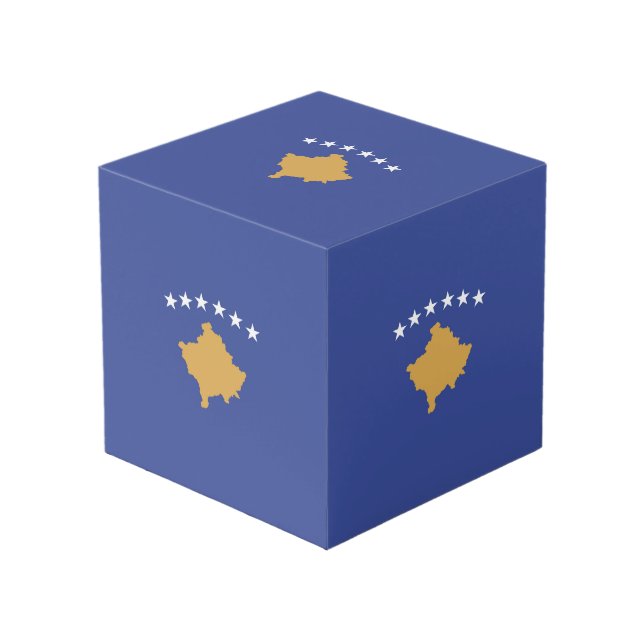Kosovo flag cube (Front Angled)