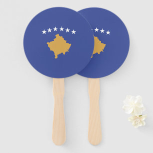 Kosovo flag hand fan