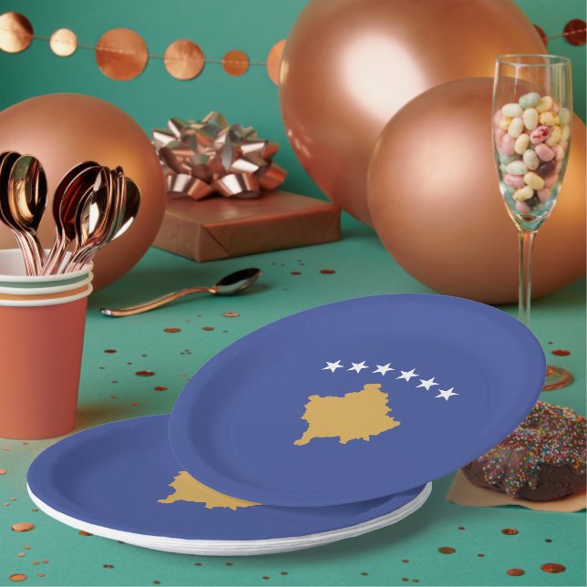 Kosovo flag paper plate (Multi)