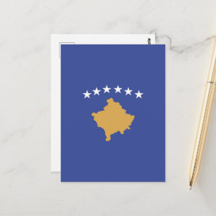 Kosovo flag postcard