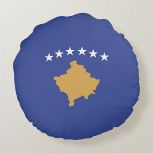 Kosovo flag round cushion
