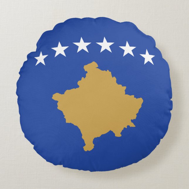 Kosovo Flag Round Cushion (Front)