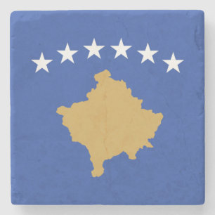 Kosovo Flag Stone Coaster