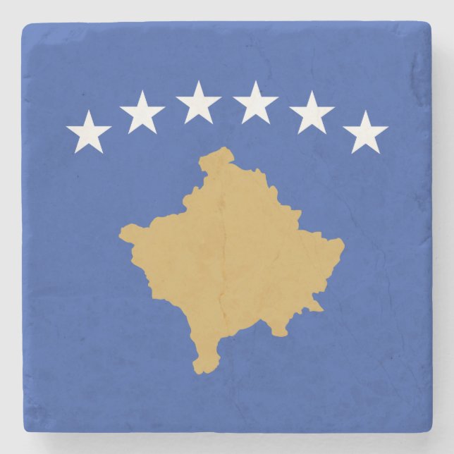 Kosovo Flag Stone Coaster (Front)