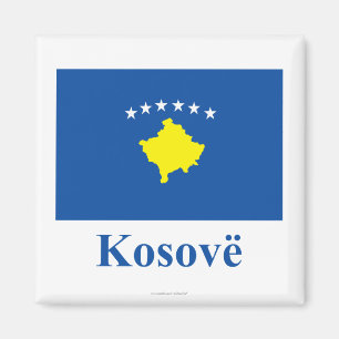 Kosovo Flag with Name in Albanian Magnet