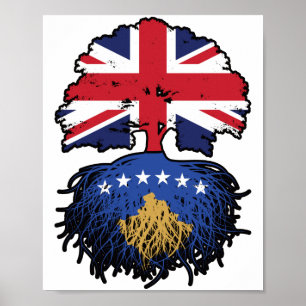 Kosovo Kosovar British UK United Kingdom Britain Poster
