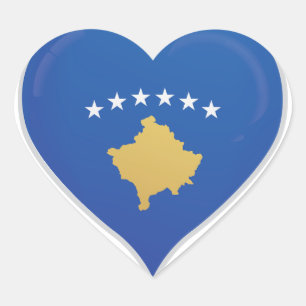 Kosovo love flag pride heart sticker